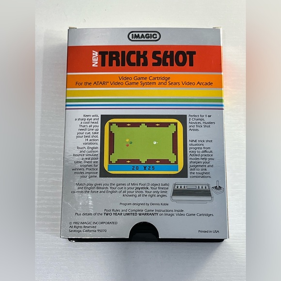 Trick Shot Atari 2600 Game Complete In Box - Vintage Collectible - Picture 2 of 3
